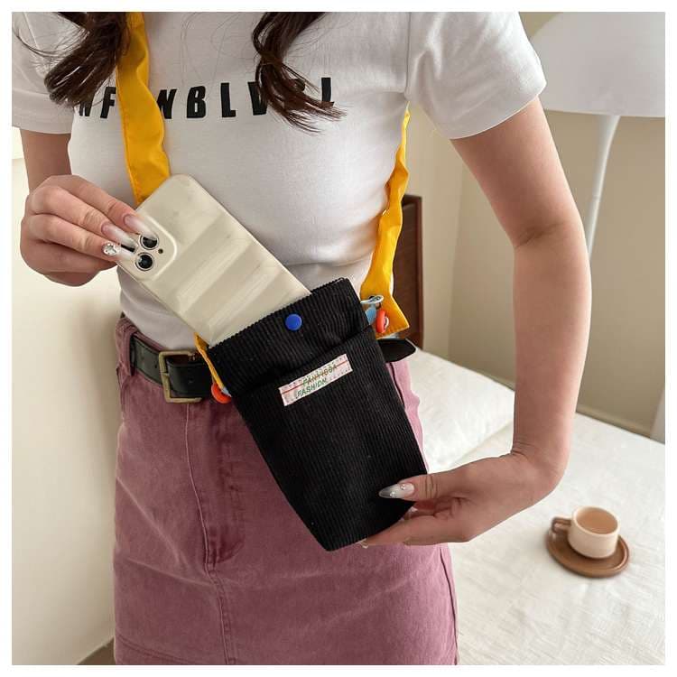 コーデュロイ　スマホポシェット