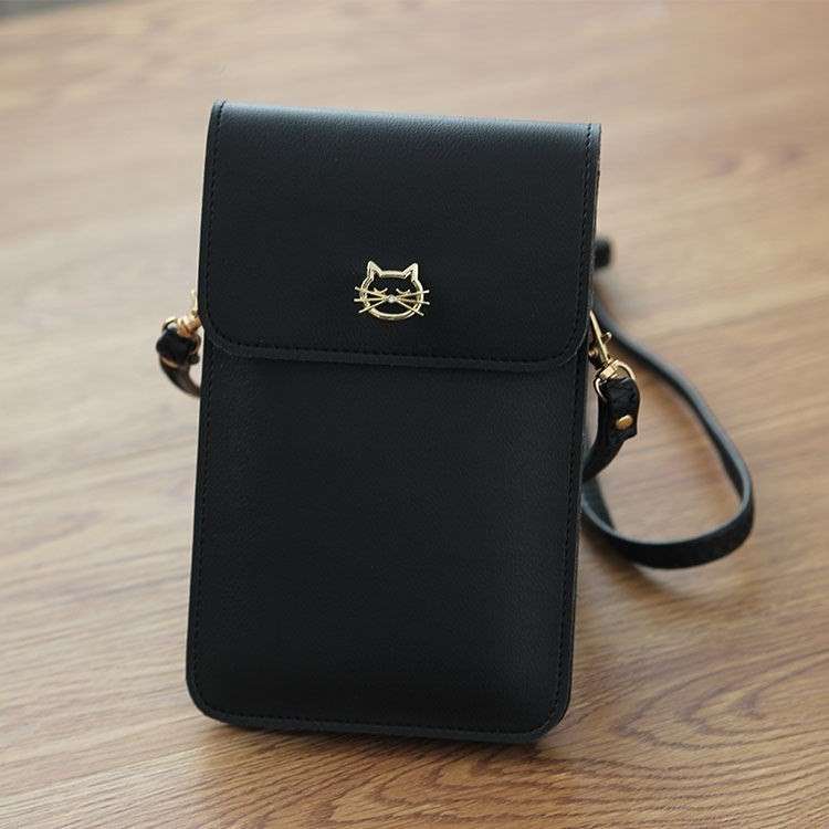 ポシェット　ネコモチーフ スマホ収納ポシェット