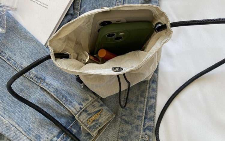シンプル巾着 ミニポシェット