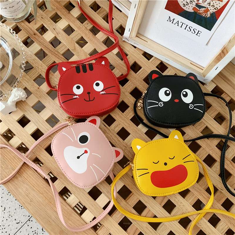 ポシェット　猫顔デザイン キッズポシェット