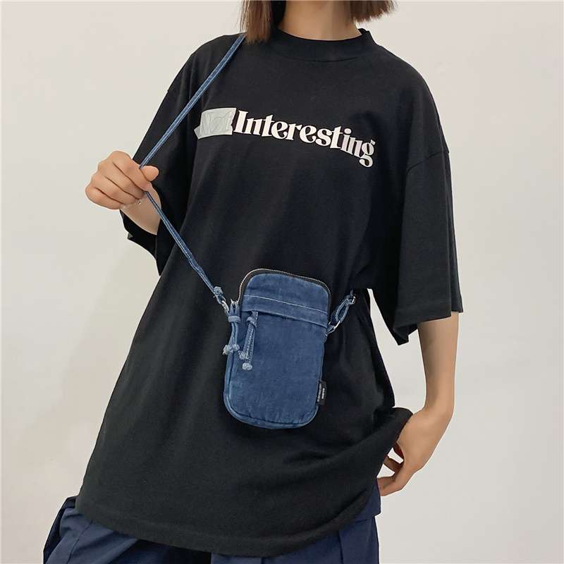 シンプル デニム ミニ ポシェット