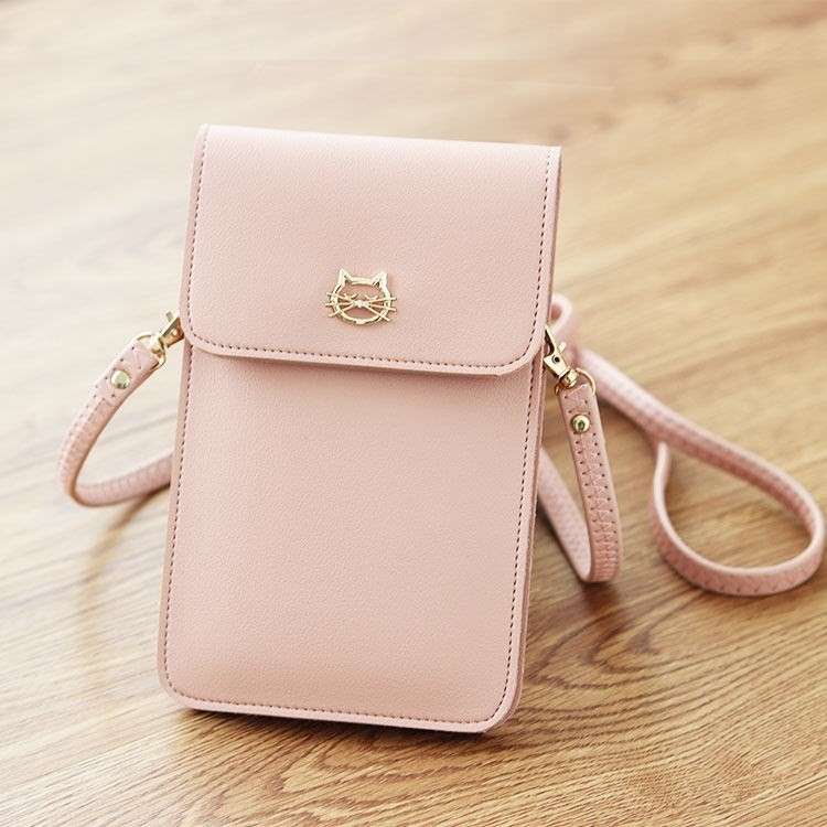 ポシェット　ネコモチーフ スマホ収納ポシェット