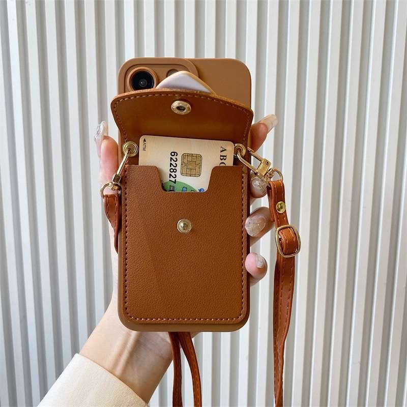 ハート飾り付きスマホポシェット