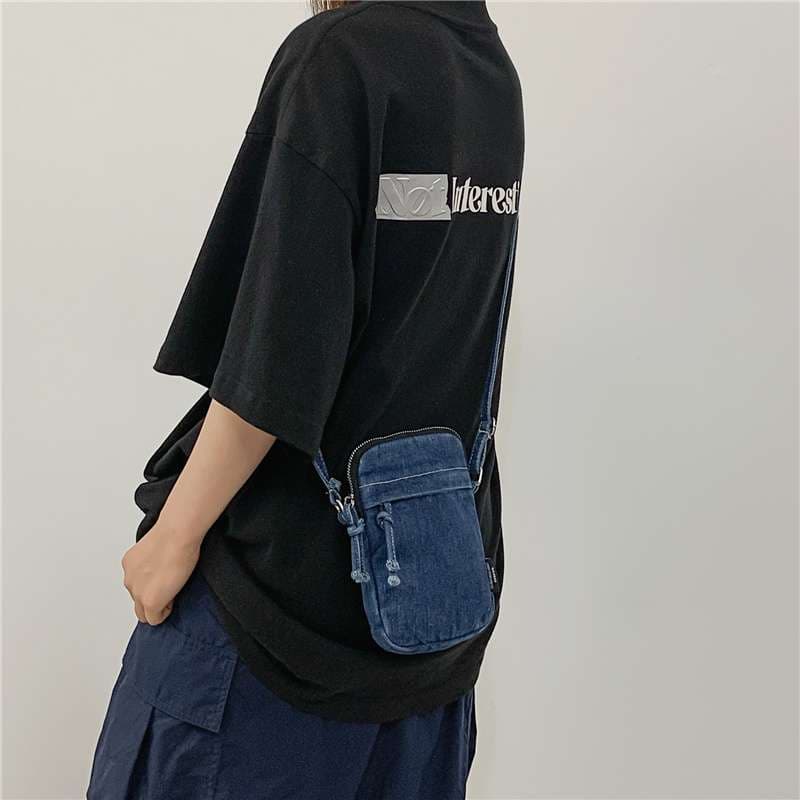 シンプル デニム ミニ ポシェット