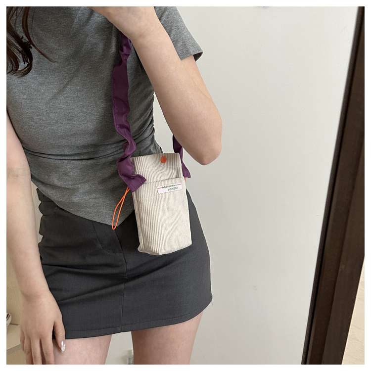コーデュロイ　スマホポシェット
