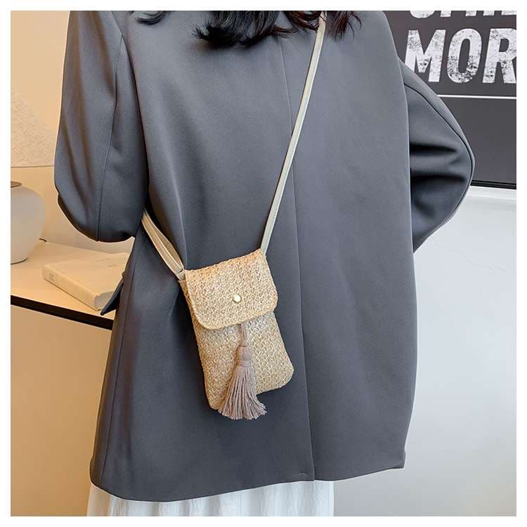 ポシェット　編み目模様ミニポシェット