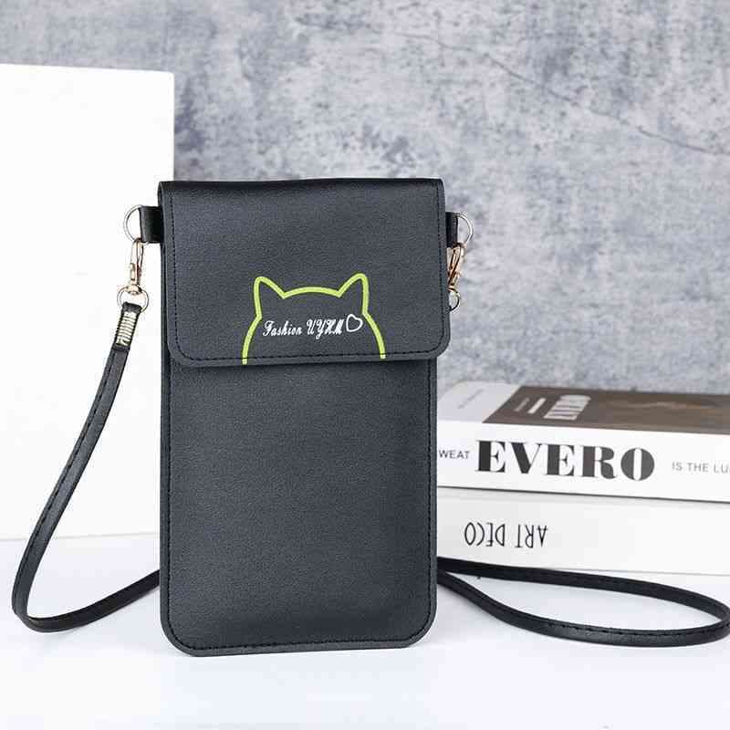 ポシェット　猫モチーフ スマホポシェット